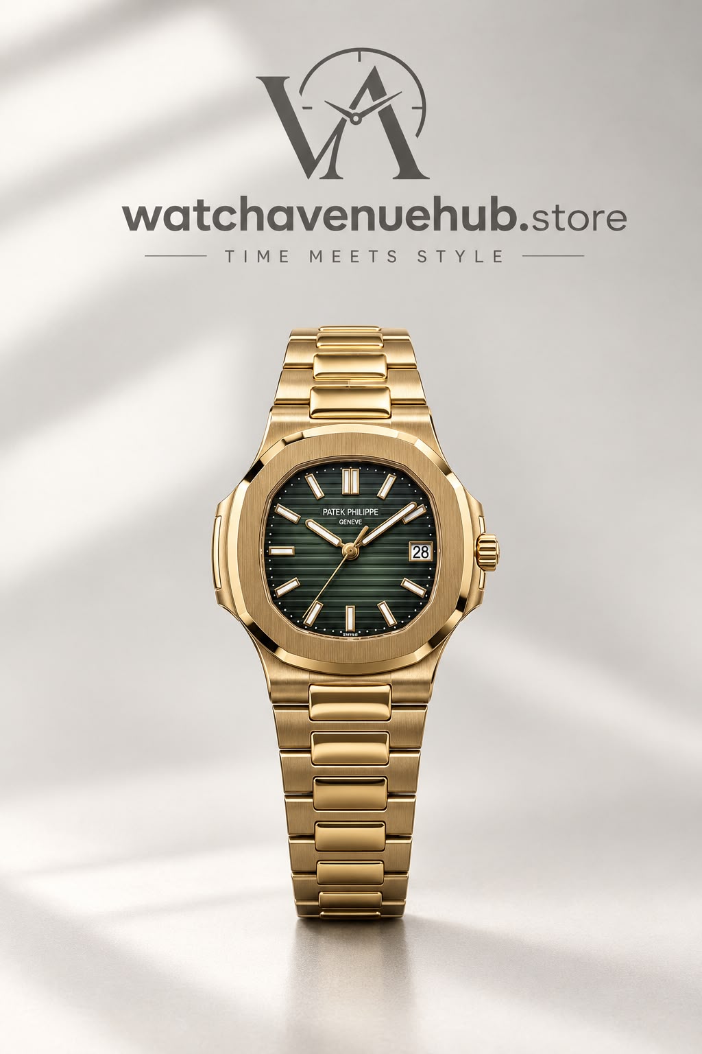 PP Gold-Tone Luxury Sports Watch with Turquoise Dial