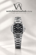 PP Silver Luxury Sports Watch with Black Dial