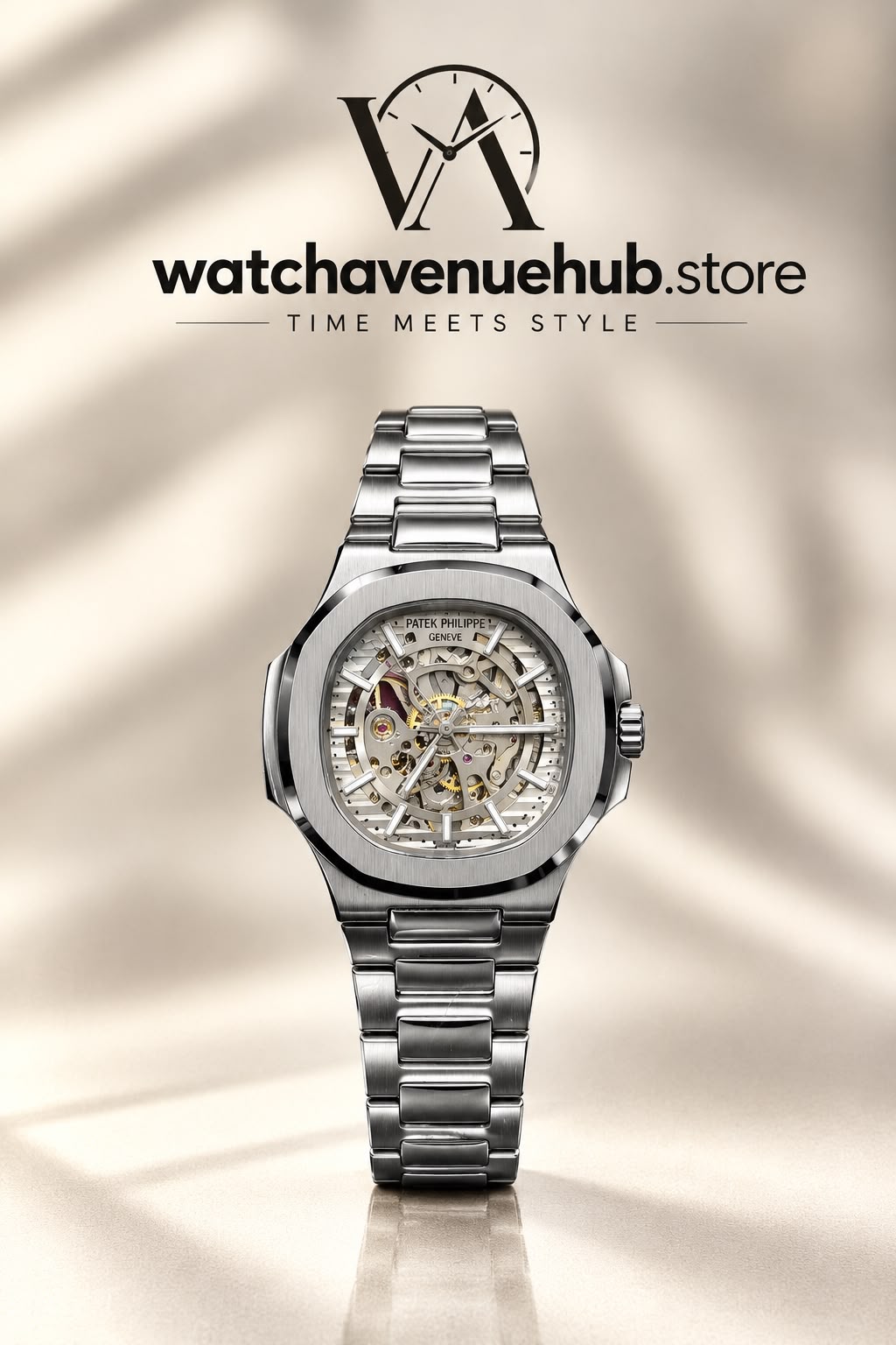 PP Silver Prestige Skeleton – Stainless Steel Watch
